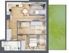 3 pokoje, mieszkanie 56,49 m², piętro 1, oferta nr 50, Nova Dworcowa Apartamenty, Mszczonów, ul. Dworcowa 40