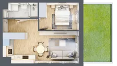 2 pokoje, mieszkanie 36,12 m², piętro 1, oferta nr 107, Nova Dworcowa Apartamenty, Mszczonów, ul. Dworcowa 40