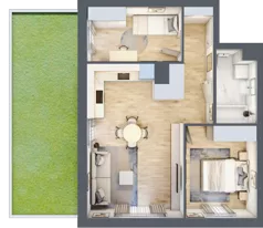 3 pokoje, mieszkanie 53,86 m², piętro 1, oferta nr 112, Nova Dworcowa Apartamenty, Mszczonów, ul. Dworcowa 40