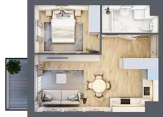 2 pokoje, mieszkanie 38,96 m², piętro 3, oferta nr 24, Nova Dworcowa Apartamenty, Mszczonów, ul. Dworcowa 40