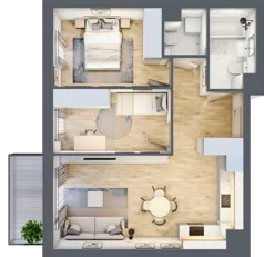 3 pokoje, mieszkanie 56,89 m², piętro 3, oferta nr 93, Nova Dworcowa Apartamenty, Mszczonów, ul. Dworcowa 40