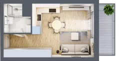 1 pokój, mieszkanie 26,92 m², piętro 3, oferta nr 132, Nova Dworcowa Apartamenty, Mszczonów, ul. Dworcowa 40