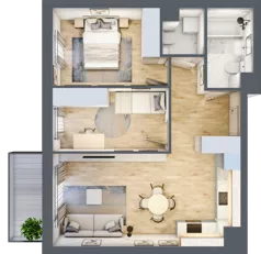 3 pokoje, mieszkanie 57,13 m², piętro 4, oferta nr 97, Nova Dworcowa Apartamenty, Mszczonów, ul. Dworcowa 40