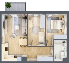 3 pokoje, mieszkanie 56,80 m², piętro 5, oferta nr 155, Nova Dworcowa Apartamenty, Mszczonów, ul. Dworcowa 40
