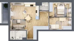 3 pokoje, mieszkanie 59,34 m², piętro 4, oferta nr 156, Nova Dworcowa Apartamenty, Mszczonów, ul. Dworcowa 40