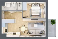 2 pokoje, mieszkanie 35,81 m², piętro 5, oferta nr 159, Nova Dworcowa Apartamenty, Mszczonów, ul. Dworcowa 40