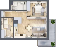 3 pokoje, mieszkanie 53,78 m², piętro 5, oferta nr 164, Nova Dworcowa Apartamenty, Mszczonów, ul. Dworcowa 40
