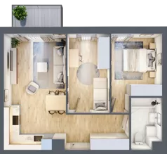 3 pokoje, mieszkanie 56,80 m², piętro 5, oferta nr 155, Nova Dworcowa Apartamenty, Mszczonów, ul. Dworcowa 40