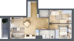 3 pokoje, mieszkanie 52,47 m², piętro 4, oferta nr 76, Nova Dworcowa Apartamenty, Mszczonów, ul. Dworcowa 40