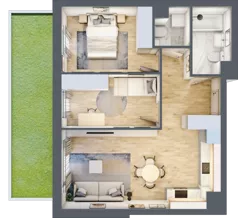 3 pokoje, mieszkanie 56,87 m², piętro 1, oferta nr 84, Nova Dworcowa Apartamenty, Mszczonów, ul. Dworcowa 40