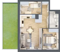 3 pokoje, mieszkanie 53,86 m², piętro 1, oferta nr 112, Nova Dworcowa Apartamenty, Mszczonów, ul. Dworcowa 40