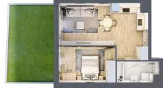 2 pokoje, mieszkanie 41,61 m², piętro 1, oferta nr 51, Nova Dworcowa Apartamenty, Mszczonów, ul. Dworcowa 40