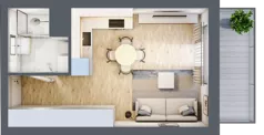 1 pokój, mieszkanie 26,92 m², piętro 3, oferta nr 132, Nova Dworcowa Apartamenty, Mszczonów, ul. Dworcowa 40
