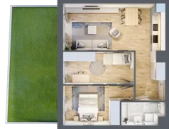 3 pokoje, mieszkanie 54,48 m², piętro 1, oferta nr 52, Nova Dworcowa Apartamenty, Mszczonów, ul. Dworcowa 40