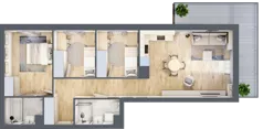 4 pokoje, mieszkanie 70,48 m², piętro 4, oferta nr 144, Nova Dworcowa Apartamenty, Mszczonów, ul. Dworcowa 40