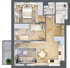 3 pokoje, mieszkanie 56,89 m², piętro 5, oferta nr 101, Nova Dworcowa Apartamenty, Mszczonów, ul. Dworcowa 40