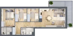 4 pokoje, mieszkanie 70,80 m², piętro 5, oferta nr 157, Nova Dworcowa Apartamenty, Mszczonów, ul. Dworcowa 40