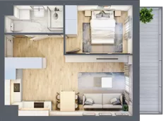 2 pokoje, mieszkanie 39,21 m², piętro 5, oferta nr 162, Nova Dworcowa Apartamenty, Mszczonów, ul. Dworcowa 40