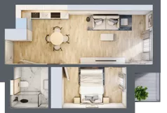 2 pokoje, mieszkanie 40,37 m², piętro 2, oferta nr C.1.12, Apartamenty Widok etap II, Skierniewice, Widok, ul. Armii Krajowej 63