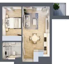 2 pokoje, mieszkanie 35,61 m², piętro 2, oferta nr C.1.13, Apartamenty Widok etap II, Skierniewice, Widok, ul. Armii Krajowej 63