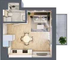 1 pokój, mieszkanie 25,12 m², piętro 3, oferta nr C.2.24, Apartamenty Widok etap II, Skierniewice, Widok, ul. Armii Krajowej 63