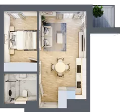 2 pokoje, mieszkanie 35,83 m², piętro 4, oferta nr C.3.31, Apartamenty Widok etap II, Skierniewice, Widok, ul. Armii Krajowej 63