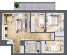4 pokoje, mieszkanie 57,57 m², piętro 7, oferta nr C.6.56, Apartamenty Widok etap II, Skierniewice, Widok, ul. Armii Krajowej 63