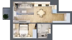 2 pokoje, mieszkanie 37,54 m², piętro 8, oferta nr C.7.62, Apartamenty Widok etap II, Skierniewice, Widok, ul. Armii Krajowej 63