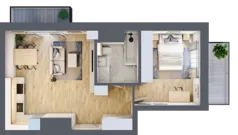 2 pokoje, mieszkanie 45,02 m², piętro 10, oferta nr C.9.84, Apartamenty Widok etap II, Skierniewice, Widok, ul. Armii Krajowej 63