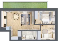 3 pokoje, mieszkanie 48,30 m², piętro 1, oferta nr D.0.7, Apartamenty Widok etap II, Skierniewice, Widok, ul. Armii Krajowej 63