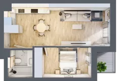 2 pokoje, mieszkanie 41,29 m², piętro 5, oferta nr D.4.39, Apartamenty Widok etap II, Skierniewice, Widok, ul. Armii Krajowej 63
