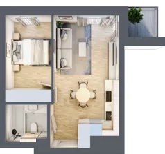 2 pokoje, mieszkanie 35,72 m², piętro 5, oferta nr D.4.40, Apartamenty Widok etap II, Skierniewice, Widok, ul. Armii Krajowej 63
