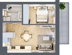 2 pokoje, mieszkanie 33,19 m², piętro 5, oferta nr D.4.42, Apartamenty Widok etap II, Skierniewice, Widok, ul. Armii Krajowej 63