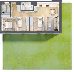 4 pokoje, mieszkanie 66,04 m², piętro 1, oferta nr E.0.1, Apartamenty Widok etap II, Skierniewice, Widok, ul. Armii Krajowej 63