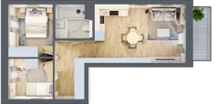 3 pokoje, mieszkanie 46,89 m², piętro 2, oferta nr E.1.27, Apartamenty Widok etap II, Skierniewice, Widok, ul. Armii Krajowej 63