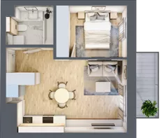 2 pokoje, mieszkanie 34,70 m², piętro 2, oferta nr E.1.28, Apartamenty Widok etap II, Skierniewice, Widok, ul. Armii Krajowej 63