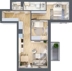 3 pokoje, mieszkanie 57,34 m², piętro 2, oferta nr 144, Nove Diamentowe, Konin, Osiedle Władysława Sikorskiego, ul. Topazowa 28