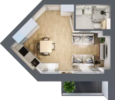 1 pokój, mieszkanie 25,01 m², piętro 3, oferta nr 34, Nove Diamentowe, Konin, Osiedle Władysława Sikorskiego, ul. Topazowa 28