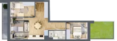 3 pokoje, mieszkanie 51,40 m², parter, oferta nr 60, Nove Diamentowe, Konin, Osiedle Władysława Sikorskiego, ul. Topazowa 28