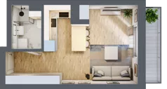 1 pokój, mieszkanie 29,16 m², parter, oferta nr 131, Nove Diamentowe, Konin, Osiedle Władysława Sikorskiego, ul. Topazowa 28