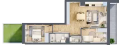 3 pokoje, mieszkanie 50,87 m², piętro 2, oferta nr 77, Nove Diamentowe, Konin, Osiedle Władysława Sikorskiego, ul. Topazowa 28