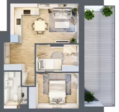 3 pokoje, mieszkanie 43,39 m², piętro 1, oferta nr 151, Nove Diamentowe, Konin, Osiedle Władysława Sikorskiego, ul. Topazowa 28