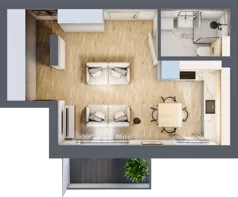 1 pokój, mieszkanie 30,57 m², piętro 3, oferta nr 33, Nove Diamentowe, Konin, Osiedle Władysława Sikorskiego, ul. Topazowa 28