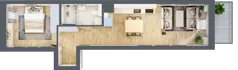 2 pokoje, mieszkanie 40,57 m², piętro 2, oferta nr 136, Nove Diamentowe, Konin, Osiedle Władysława Sikorskiego, ul. Topazowa 28