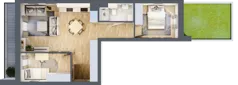 3 pokoje, mieszkanie 51,88 m², parter, oferta nr 57, Nove Diamentowe, Konin, Osiedle Władysława Sikorskiego, ul. Topazowa 28