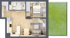 2 pokoje, mieszkanie 40,21 m², parter, oferta nr 59, Nove Diamentowe, Konin, Osiedle Władysława Sikorskiego, ul. Topazowa 28
