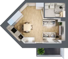 1 pokój, mieszkanie 25,01 m², piętro 2, oferta nr 12, Nove Diamentowe, Konin, Osiedle Władysława Sikorskiego, ul. Topazowa 28