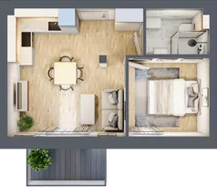 2 pokoje, mieszkanie 31,51 m², piętro 3, oferta nr 32, Nove Diamentowe, Konin, Osiedle Władysława Sikorskiego, ul. Topazowa 28