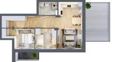 3 pokoje, mieszkanie 56,05 m², piętro 3, oferta nr 40, Nove Diamentowe, Konin, Osiedle Władysława Sikorskiego, ul. Topazowa 28