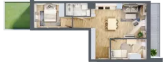 3 pokoje, mieszkanie 52,83 m², parter, oferta nr 119, Nove Diamentowe, Konin, Osiedle Władysława Sikorskiego, ul. Topazowa 28